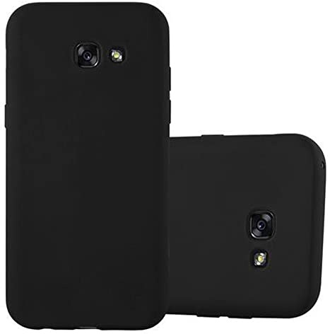 Cadorabo Hülle kompatibel mit Samsung Galaxy A3 2017 Schutzhülle TPU Silikon Case Candy Design Slim Kratzfest Weiche Gummi mit Rundumschutz Case Hülle für Galaxy A3 2017 in Schwarz