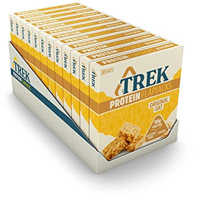 JB's TREK High Protein Flapjack Original Oat, Gluten Free, Plant Based, Vegan Snack, 50 g x 36 Bars