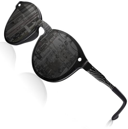 GQUEEN Futuristische Sonnenbrille Damen Herren Verspiegelt Rahmenlose UV400 MEO5