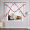 Yujiao Mao Voile Scheibengardine mit Satinband Mode kurz Gardine mit Kräuselband Transparent Winerot HxB 120x300cm