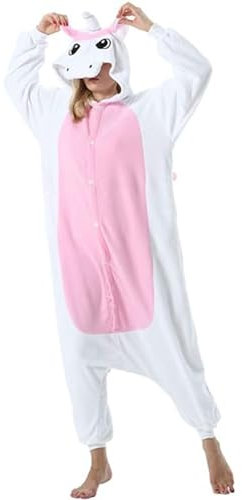 Pyjamas Licorne Adulte Unisexe Kiguruma Unicorn Cosplay Animaux Nuit de vêtement,Rose,M(hauteur 155-163)