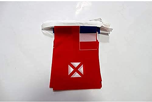 AZ FLAG - Guirlande Drapeau Wallis et Futuna - 6 Mètres Avec 20 Fanions Wallisien Futunien - France De 21x14 cm - Petits Drapeaux 100% Polyester - 60g
