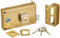 BRICARD 1821 Serrure en Applique Horizontale FOUILLOT 5 Goupilles Réversible Tirant/Poussant 140x85 DORE Droite, Doré