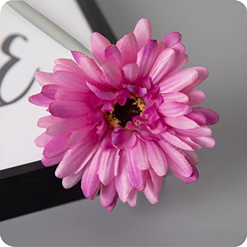 cn-knight 12pcs Künstliche Gänseblümchen Gerbera 55cm Seide Chrysanthemen Chrysanths Blume für Hochzeit,Braut und Brautjungfer,Haus Dekoration,Party,Rosa
