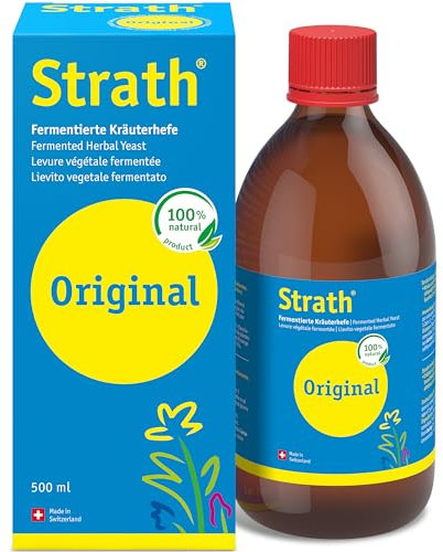 Strath Original Flüssiges Nahrungsergänzungsmittel – 61 Nährstoffe, Vitamine, Mineralien & Aminosäuren, Schweizer Kräuterhefe, tägliche Ernährung und Verdauungsunterstützung. Flüssige Multivitamine