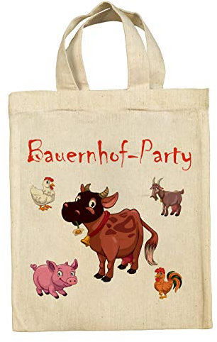 clothinx Bauernhof Party Mitgebsel Taschen Beutel im 10er Set mit Geburtstag Motto