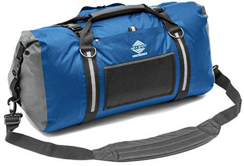AquaQuest White Water Seesack (Duffel) 50 L – 100% wasserdicht, strapazierfähig, vielseitig, bequem – robuster Packsack – Blau