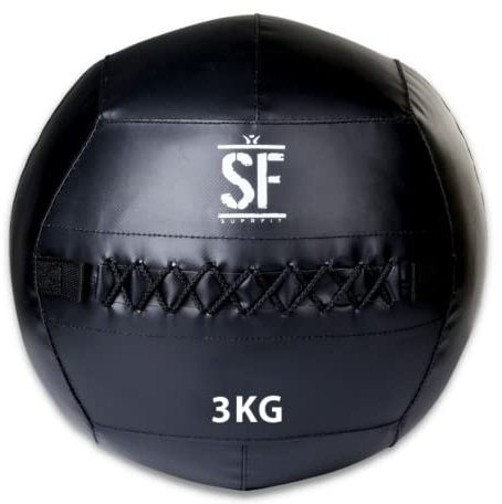 SUPRFIT – Medizinball 3 kg für Cross- & Functional Training – Wall Ball mit weichem Polster & griffiger PVC-Oberfläche – Gewichtsball zum Training von Explosivkraft, Kondition & Koordination