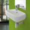 Lavabo sospeso in Ceramica Salvaspazio, 45x27.5xh.15 cm, Colore Bianco Lucido (Vasca a DX)