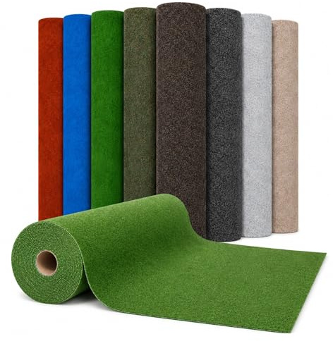 Floordirekt Rasenteppich - UV-stabil & schnelltrocknend | Mit Noppen | Kunstrasen-Teppich für Balkon, Terrasse & Poolbereich | Outdoor Bodenbelag| - Farbwunder Park (Blau, 100 x 250 cm)