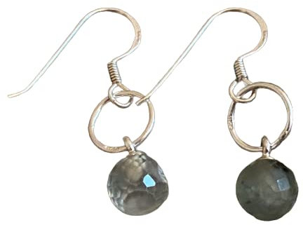 Ohrring Prehnit, Ohrhänger 925 Sterling Silber, Silberschmuck