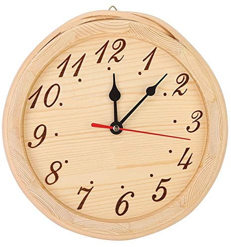 Wood Sauna Clock, Number Type Sauna Clock Simple Style Sauna Timer Clock Decoration Ornament for Sauna Room Home Bedroom