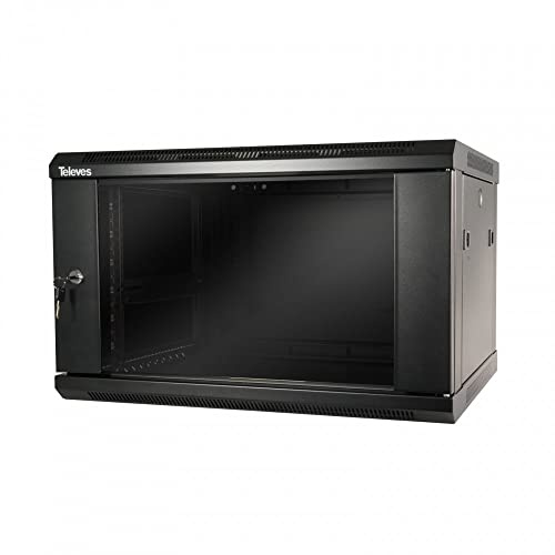 Televes Wandverteiler 19z 6HE MSR196B in Einzelteilen 233105 schwarz RAL 9005
