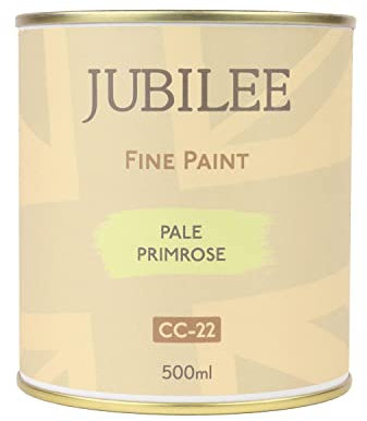 Guild Lane Jubilee Furniture Paint – Upcycle & Transform Wood, Metal & Glass – Soft Sheen Finish for Indoor & Outdoor – Durable & Easy to Apply Multi-Surface Paint (Pale Primrose, Yellow, 500ml)