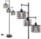 FIRVRE Schwarz Diamond Stehlampe 3 Licht Retro Industrial Platz Käfig Lampenschirm Standleuchte E27 Vintage Design Metall Stehlampen für Wohnzimmer Schlafzimmer Sofa Ecke Büro
