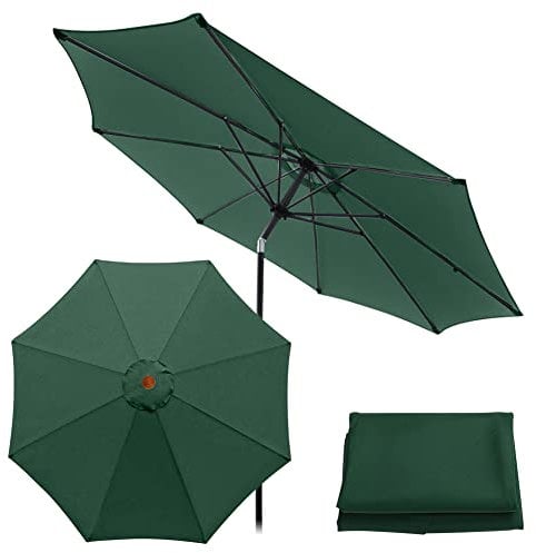 Roadtime Toldo de repuesto para sombrilla de 9.8 pies, paño de repuesto universal para paraguas, cubierta de parasol de jardín para jardín, patio, playa, piscina, mesa de mercado (3 m/6 varillas,