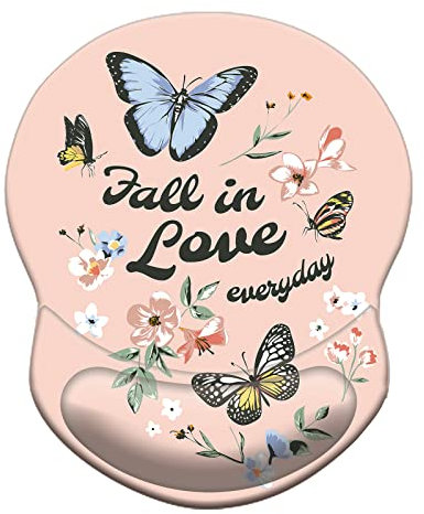 Tappetino per mouse con supporto per il polso, base in gomma antiscivolo, poggiapolsi, tappetino per mouse da 22,2 x 19,5 cm, piccolo tappetino per mouse da scrivania per computer portatile per casa,