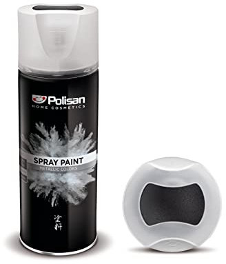 Polisan Spray Paint | Metallic Black | Perfect for Radiator, Plastic, Fabric, Metal, Wood, Bike, Marking | 400ml | Single Pack