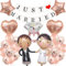 Deko Hochzeit Dekoration Rosegold Hochzeitsdeko Wedding Decoration Folienballon Hochzeit Deko Set Hochzeit Luftballon Brautpaar Just Married Deko Hochzeits Ballons Deko für Standesamt Hochzeit