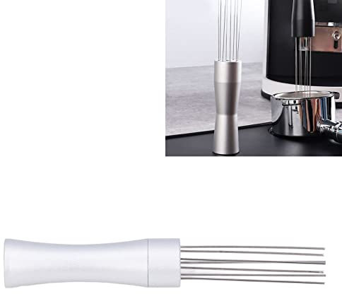 Nadel Kaffee Tamper, Edelstahl Espresso Kaffee Rührer Kaffee Nadel verteiler Espresso Rührerkzeug Kaffeepulver Griff Tamper Aluminium Legierung Griff Edelstahl Nadel Typ Espresso Verteiler