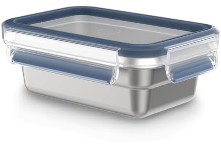 Tefal Boîte de conservation 0,5 L, Acier inoxydable 304 léger et hygiénique, Robuste, Etanche, Compatible congélateur, lave-vaisselle et four, Couvercle à clipser, Masterseal Inox N1150310