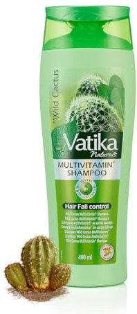 Vatika Naturals Multivitamin Hair Fall Control Shampoo - 400 ml | For Weak & Dull Hair | Enriched With Cactus & Georgia