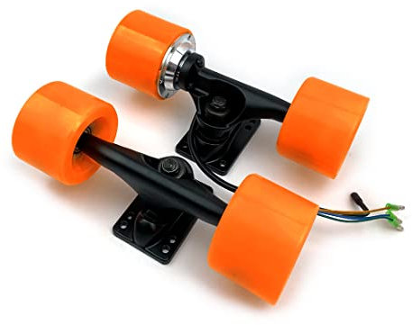 L-faster Skateboard Nabe Motor Kit Hausgemachtes Einrad Antrieb Skateboard mit 74mm Motorrad für Anfänger E-Board Spieler (Orange kit)