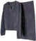 Petalum Strick-Set für Damen, Pullover, Rock, 2-teilig, Pullover, Langarm, locker, Oversize, weich, warm, lässig, Skirt, mittellang, A-Linie, Thermo, schick, für Herbst und Winter, dunkelgrau, One