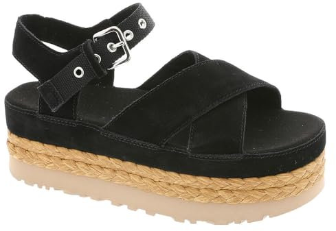 UGG Femme Aubrey Cheville Sandale Glissante, Noir, 39 EU