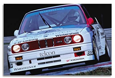 Klassisches Rennauto für BMW E30 M3 DTM Vintage-Sportwagen, dekoratives Gemälde auf Leinwand, Wand- und Kunstbild, Familien-Schlafzimmer-Dekoration, 40 x 60 cm