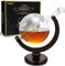 BLOCE Whiskey Decanter Sets for Men, Etched World Globe Whiskey Gifts, Home Bar Accessories for All Kinds of Alcohol Drinks and Vodka