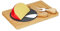 Relaxdays Lot Plateau à fromages & Couteau, Planche Bambou, Surface en Ardoise & Couverts, LxP: 25x17 cm, Nature - Noir