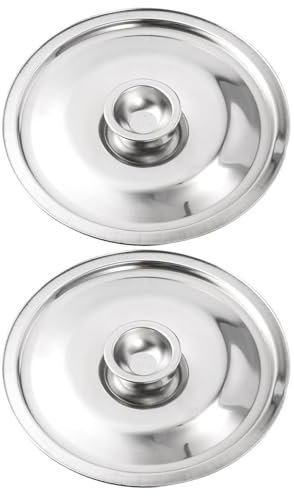BESTonZON 2 Stück Ölflaschendeckel Groß Einfach Wiederverwendbar Ersatzdeckel Universaldeckel Für Pfannen Und Gläser Gewürzdeckel Gewürzdeckel Deckel Edelstahl Silber