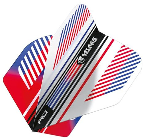 RED DRAGON Yin Yang Beidseitig Rot, Weiß und Blau Standard Dartflug 3 Set pro Packung (insgesamt 9 Dart-Flights)