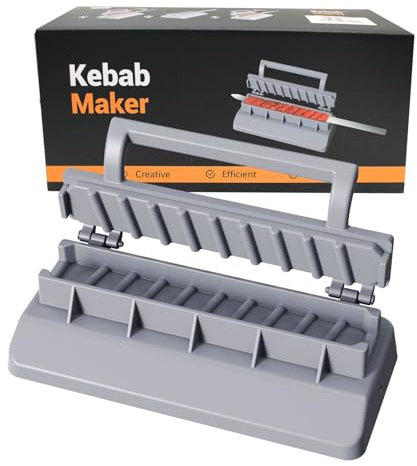 PEOUWNES Large Kebab Maker Press, Gray Plastic Kabab, Manual Kabob Mould, Kabob Maker Barbecue Skewers Form Your Kofta Kebab Like a Traditional Chef Handmade Kebab