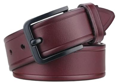 KONGNY Herren-Ledergürtel, Herrengürtel für Herren, klassische Vintage-Dornschließe für Jeans