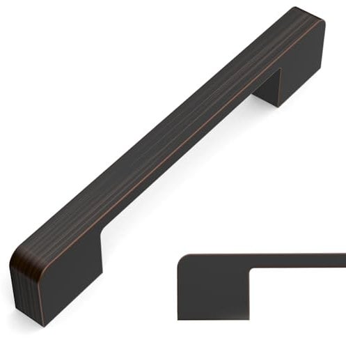 Amerdeco 10 Pack Oil Rubbed Bronze Cabinet Pulls 5 Inch(128mm) Hole Center Cabinet Hardware Kitchen Cabinet Handles for Bathroom Drawer Pulls Dresser Pulls AM018
