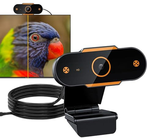 Webcam USB da 1/3 pezzi, con anello luminoso e microfono, telecamera 1080p per trasmissione in diretta automatica, ampio angolo di visione, webcam per laptop, streaming, laptop, PC, desktop