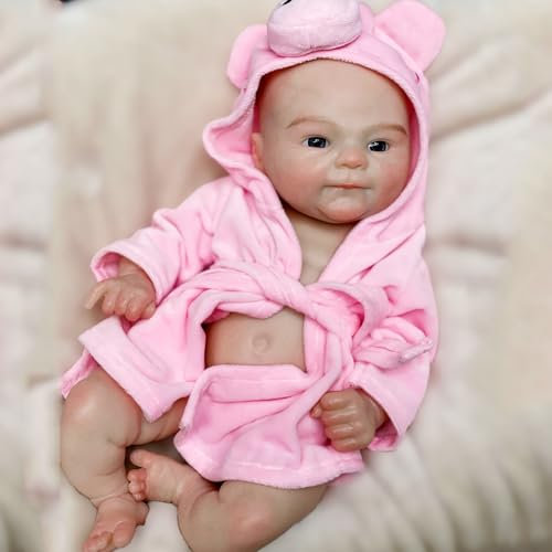 Aniiyy 16Inch Full Body Soft Solid Silicone Baby Dolls Anatomically Correct Lifelike Baby Girl Reborn Dolls Open Eyes