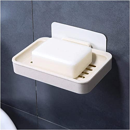 SMBAOFUL Reise-Seifenschale, Seifenhalter, hohles Design, große Seifenkiste, hält die Seife trocken, das Badezimmer, Kunststoff-Wand-Badezimmer-Dusche (Farbe: Weiß, Größe: einlagig)