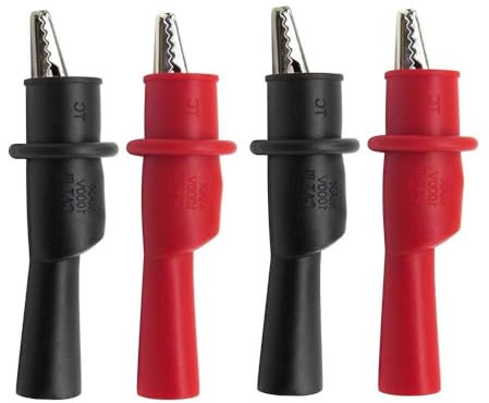 4 Clip Di Prova a Coccodrillo 1000 V 10 A Rosso Nero Clip a Coccodrillo in Metallo per Isolamento Accessori per Test Compatibile con Tester Elettrici/Multimetri