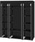 Bonnlo Kleiderschrank, 150 x 45 x 175 cm, Stoffschrank mit Kleiderstange und Ablagen Stabil, Stoffkleiderschrank für Schlafzimmer, viel Platz, Faltschrank, Schwarz