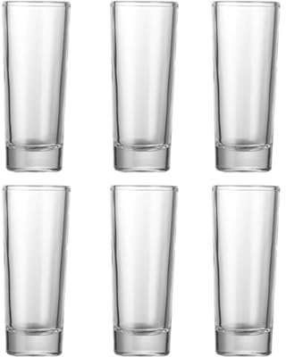 HWJFDC Verre Shooter Lot de 6 Verres à Liqueur à Base Lourde, Verres à Whisky, Mini-Verres en Verre for Liqueur, Verres à Liqueur Double Face, Tasses à Tequila(70ml Pack of 6)
