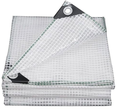 DRYNDUK Transparente Lona Impermeable, Toldo Reforzado con Ojales 170g / m², Lona de Protección Prueba de Viento Resistente Al Desgarro, Lonas para Muebles Piscina Jardín (1x3m)