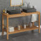 Somanki Waschtisch Massivholz Teak mit Waschbecken Marmor Schwarz, Waschbeckenunterschrank, Badezimmerschrank, Badezimmermöbel, Badschrank, Badezimmer Unterschrank, Badezimmer Möbel 3058166