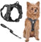 OneTigris Geschirr Set für Kleine Hunde, ANTZ Tactical Geschirre und Leine mit Lichtreflexband, Hundegeschirr mit Griff für Kleine, Mittelgroße Hunde wie Chihuahua, Yorkshire, Wiener Hund, Schwarz XS