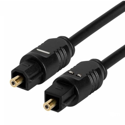 TECHZOCO Cable óptico de Audio Digital, Cable Digital SPDIF Toslink, Toslink Digital Optical Audio, Cable de Audio Cable de Fibra óptica, Cable Digital SPDIF Toslink, Diámetro Ø5 mm, 1 Metro, Negro