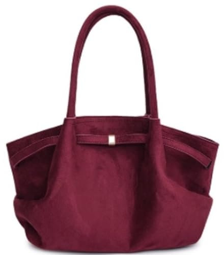 Makukke Kunstwildleder Tote Bag, Kunstwildleder Tasche Damen Hobo Handtasche Damen Mittelgroß Vintage Schultertasche Slouchy Bag für Arbeit Büro Reisen Einkaufen Schule