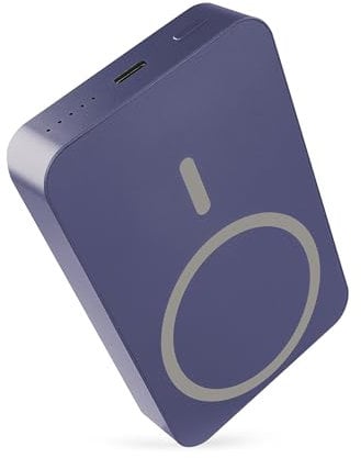EMOS - Powerbank 10 000 mAh WI 1046 mit Magnet - magnetischer externer Akku mit Passthrough und Wireless-Charging - USB-C-Ausgang inkl. USB-Datenkabel - für iPhone, iPad, Smartphone, Tablet - blau