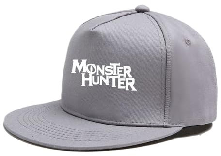 QATOBI Baseball Cap Monst-er Hunt-er,Stylische Damen Und Herren Sonnenhut,Sport Cool Mode Baseballmütze Für Damen Herren, Basecap(Grey)